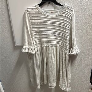 Free People Women's Off White Ruffled Top